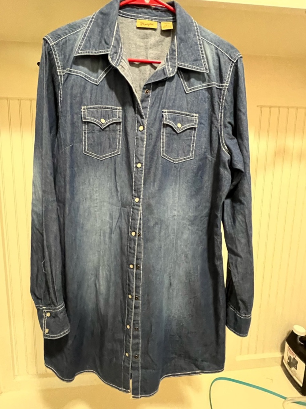 Wrangler Women's Long-Sleeve Denim Shirt Dress in Blue